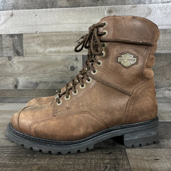 Harley Davidson Casper Leather 8 inch Motorcycle Biker Boots 94044 - Picture 4 of 12